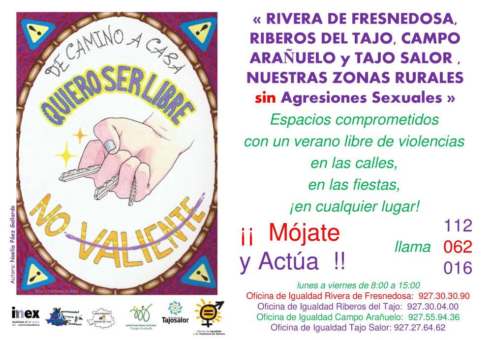 Imagen 2º Cartel 'DE CAMINO A CASA QUIERO SER LIBRE' de la Campaña 'Nuestras zonas rurales sin agresiones sexuales'