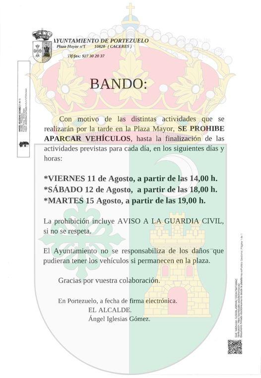 Imagen AVISO. Se prohíbe aparcar vehículos en la Plaza Mayor